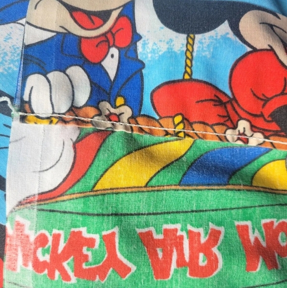 Vintage Disney Mickey Mouse Air Mobile TWIN Sheet Set Pillow Case Fitted Flat - Picture 7 of 8
